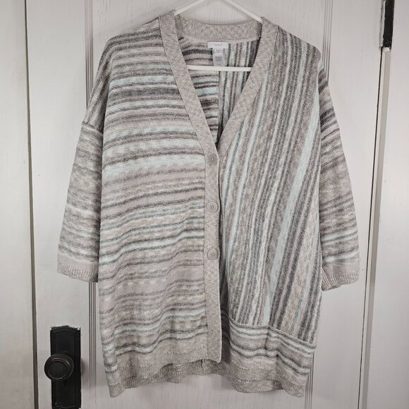 Pure Jill Sweaters - Pure Jill Size Medium Sweater Cardigan Lagenlook Boxy